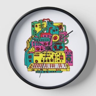 Horloge Doodle de la foule analogique