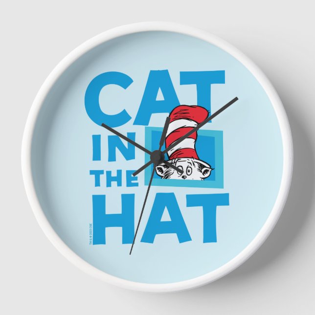 Horloge Dr Seuss | Chat dans le logo du Casquette (Recto)