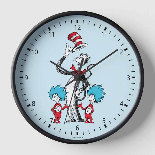 Horloge Dr. Seuss | Le Chat Chapeauté, Chose Un et Chose D (Recto)