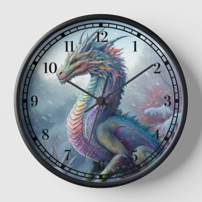 Horloge Dragon Arc En Ciel Dans L'Art De L'Imaginaire De N (Recto)