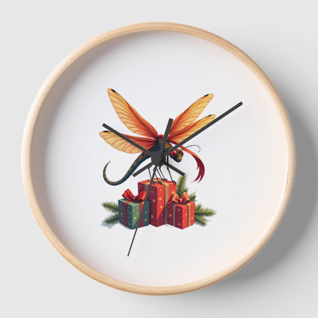 Horloge Dragonfly enveloppée de cadeaux (Recto)