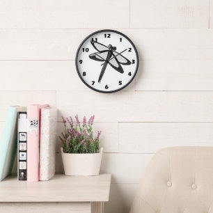 Horloge Dragonfly noir et blanc
