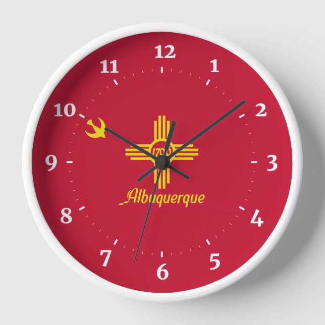 Horloge Drapeau d'Albuquerque, Nouveau-Mexique (Recto)