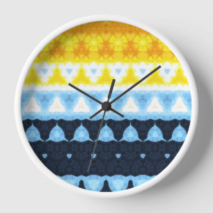 Horloge Drapeau de fierté BoHo Groovy Géométrique Abstrait