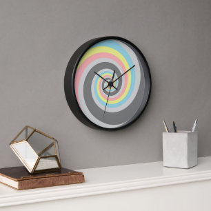 Horloge Drapeau de fierté Demiflux Spirale Abstraite Groov