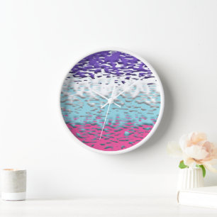 Horloge Drapeau de fierté multisexuel funky trippy ondulé