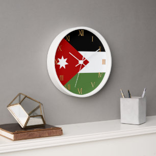 Horloge Drapeau de Jordanie