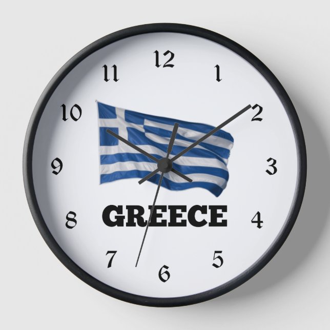 Horloge Drapeau de la Grèce (Recto)