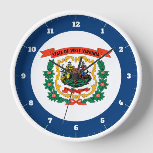 HORLOGE DRAPEAU DE L'ÉTAT DE LA VIRGINIE OCCIDENTALE