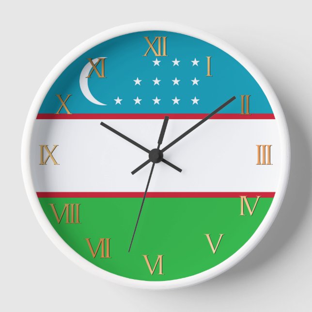 Horloge Drapeau de l'Ouzbékistan (Recto)