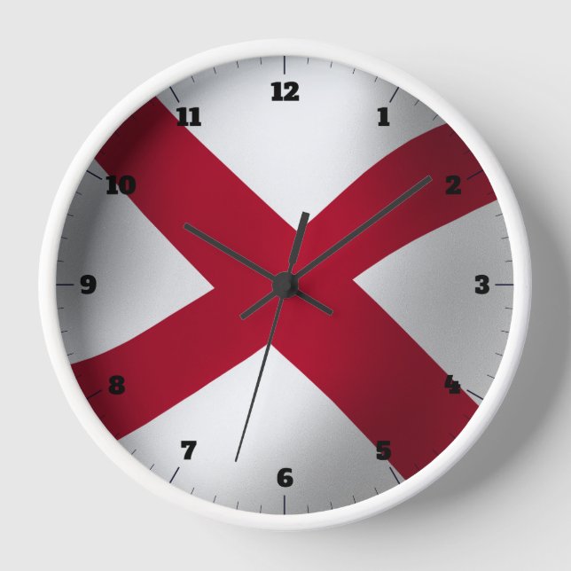 HORLOGE DRAPEAU D'ÉTAT D'ALABAMA (Recto)