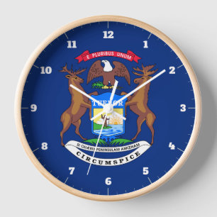 HORLOGE DRAPEAU D'ÉTAT DE MICHIGAN