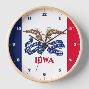 HORLOGE DRAPEAU D'ÉTAT IOWA
