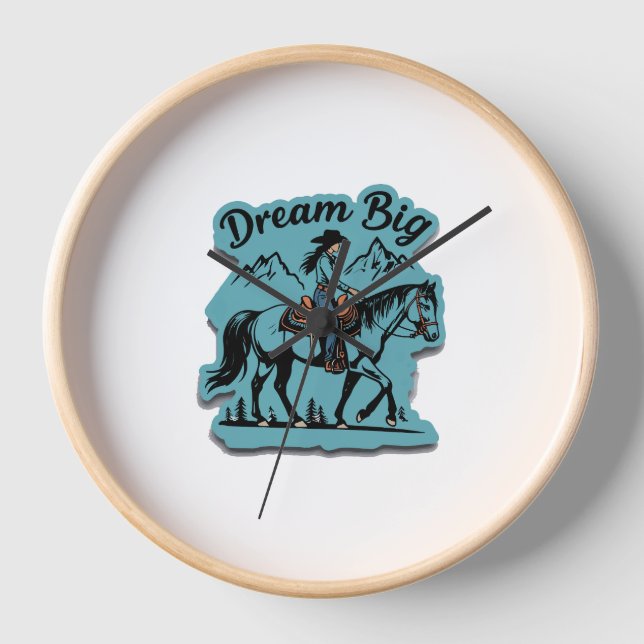 Horloge Dream Big-Cowgirl équitation cheval (Recto)