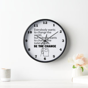 Horloge Drôle changement toilette salle de bain rouleau de
