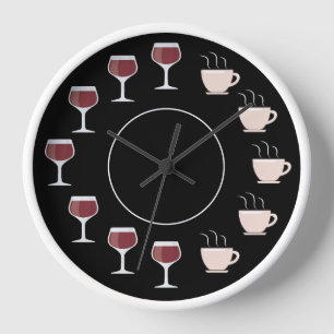 Horloge drôle de vin et café