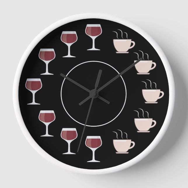 Horloge drôle de vin et café (Recto)