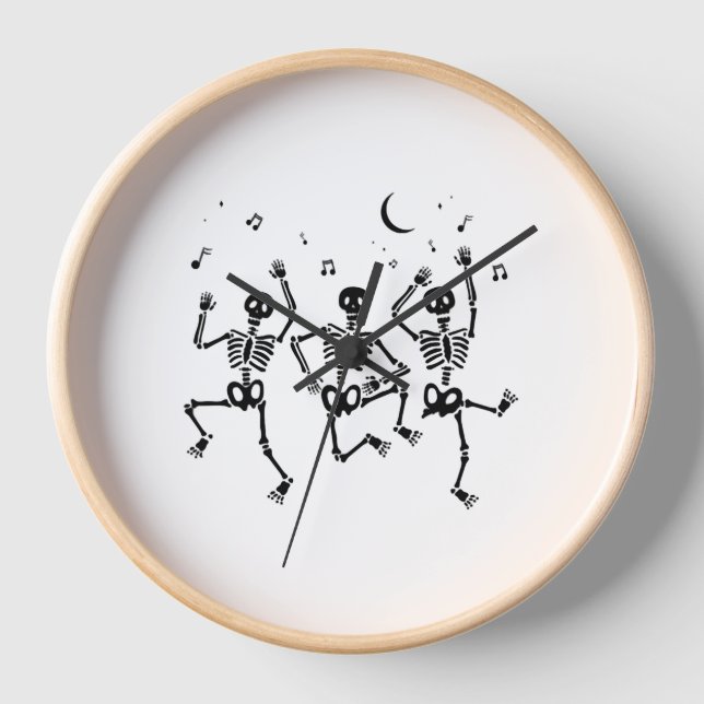 Horloge Drôle Halloween Danser Skeletons Happy Halloween (Recto)
