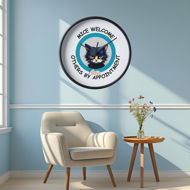 Horloge Drôle souris de chat Bienvenue autre par rendez-vo (Créateur téléchargé)
