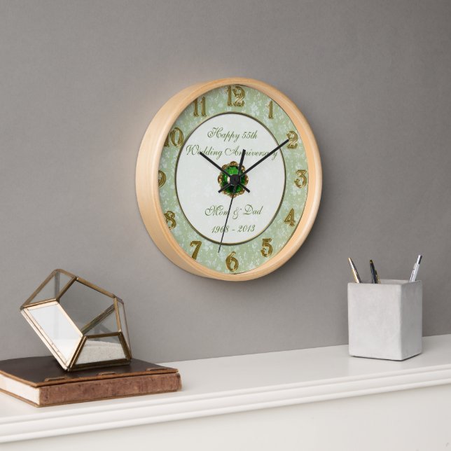 Horloge du 55e anniversaire du Mariage Damask (Bureau)