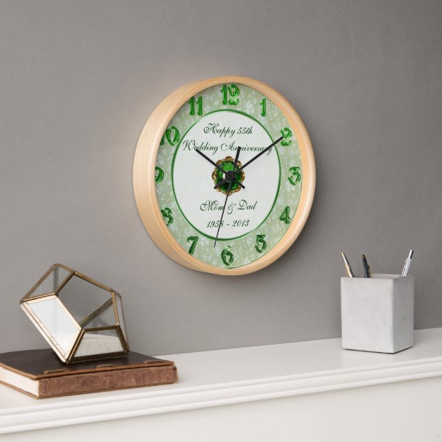 Horloge du 55e anniversaire du Mariage Damask (Bureau)