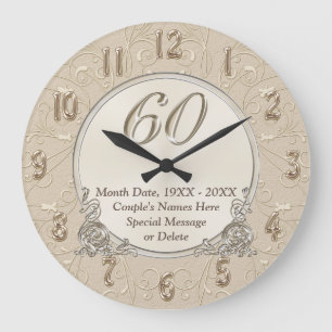 Horloge du 60e anniversaire avec VOTRE TEXTE ou la