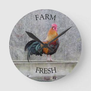 Horloge du coq frais de la ferme