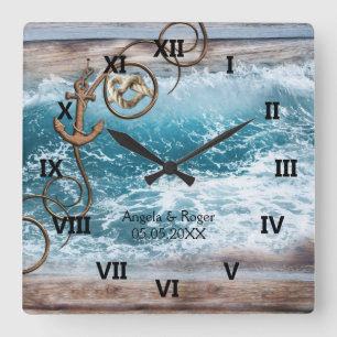 Horloge du Mariage d'Ancres nautiques