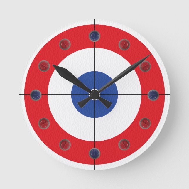 Horloge du marqueur de roche de curling- (rouge) (Recto)