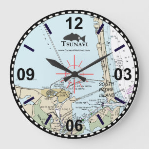 Horloge du mur de cartes marines - South Padre Isl