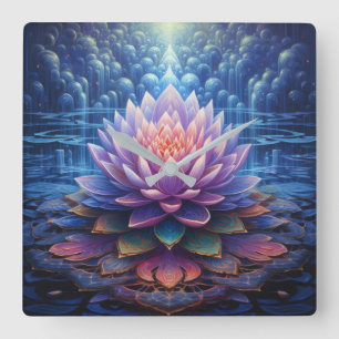 Horloge du mur de fleurs Lotus