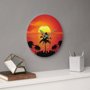 HORLOGE DU MUR DE SOLEIL TROPICAL