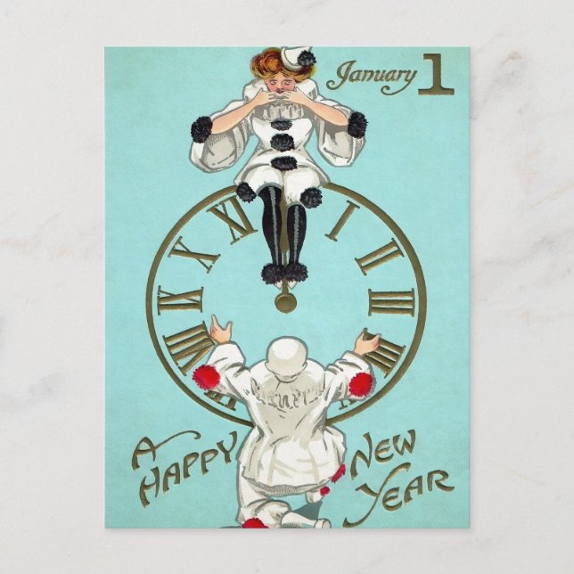 Horloge du Nouvel An Victorien (3 sur 4) Carte pos (Devant)