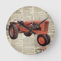 Horloge du tracteur à paroi ronde