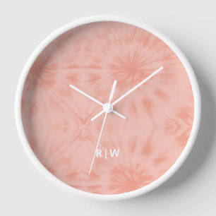 Horloge Dye   Coral Pink Modern Pastel