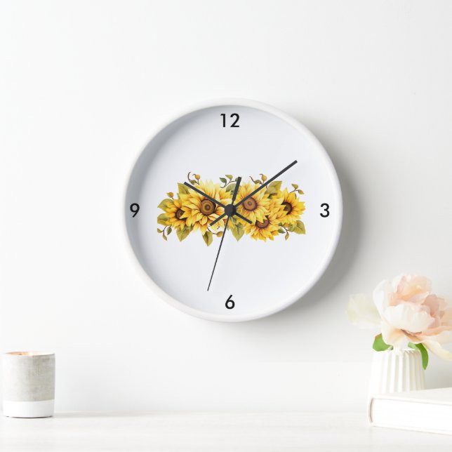 Horloge Écran de mur des tournesols (Maison)