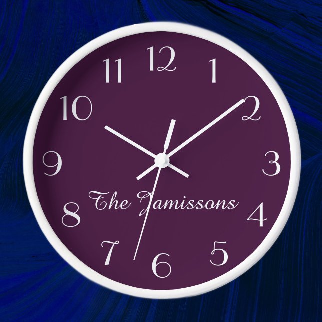 Horloge Écran mauve et blanc minimaliste moderne (Créateur téléchargé)