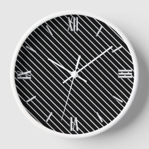Horloge Écrans diagonaux - noir et blanc