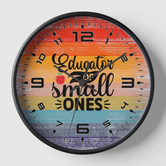 Horloge Éducateur De Coucher De Soleil Rétro Des Petits (Recto)