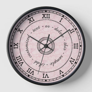 Horloge Effet de marbre rose-clair antique de chiffre