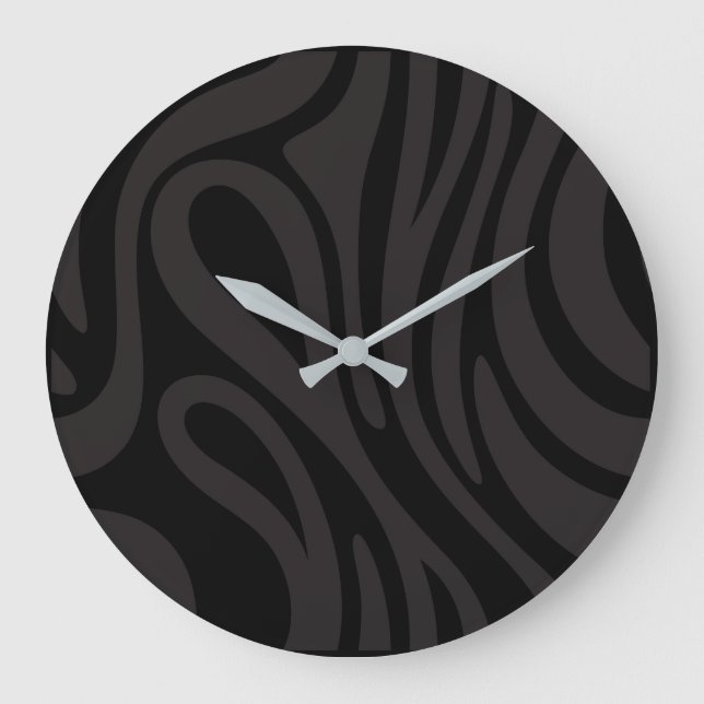 Horloge Effet Zèbre Africain.Nature et minimaliste Large Clock (Front)