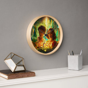 Horloge "Élégance géométrique vive : Jessica 3D"