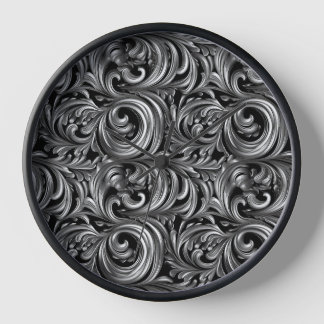 Horloge Élégance liquide - motif liquide noir métallique