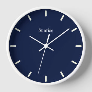 Horloge Élégant bleu marine et blanc