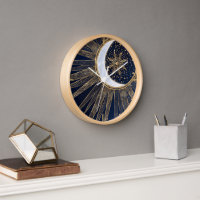 Elégant Blue Gold Sun Moon Mandala