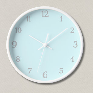 Horloge Élégant nombre de gris clair   Classique Pastel Cy