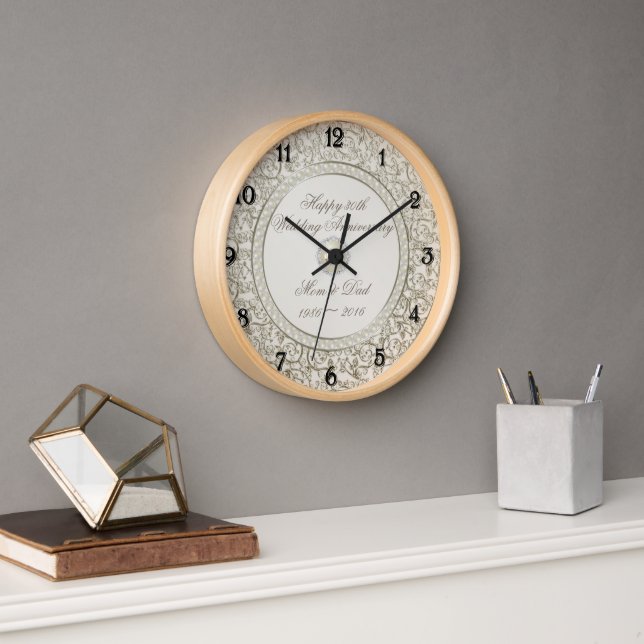 Horloge Elegant Pearl 30e anniversaire de Mariage (Bureau)