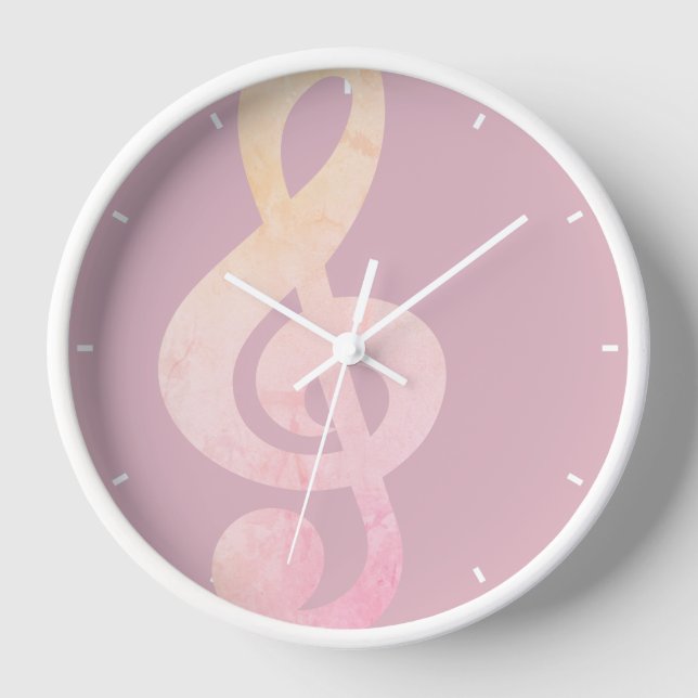 Horloge Elégant Rustique Rose Grunge Music Art (Recto)
