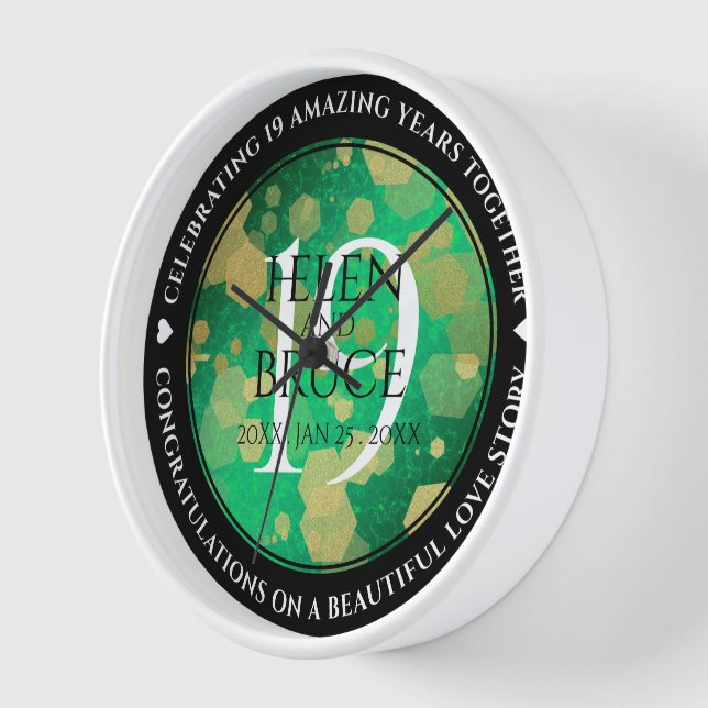 Horloge Élégante 19e anniversaire du Mariage de Jade (Angle)