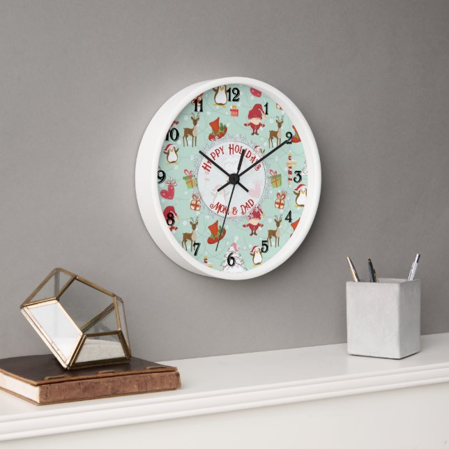 Horloge Éléments de Noël Elfes rennes (Bureau)